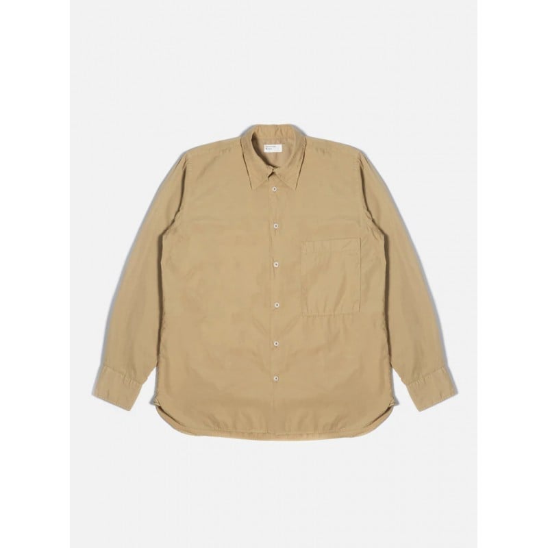 UNIVERSAL WORKS BIG POCKET SHIRT ORGANIC FINE POPLIN SAND