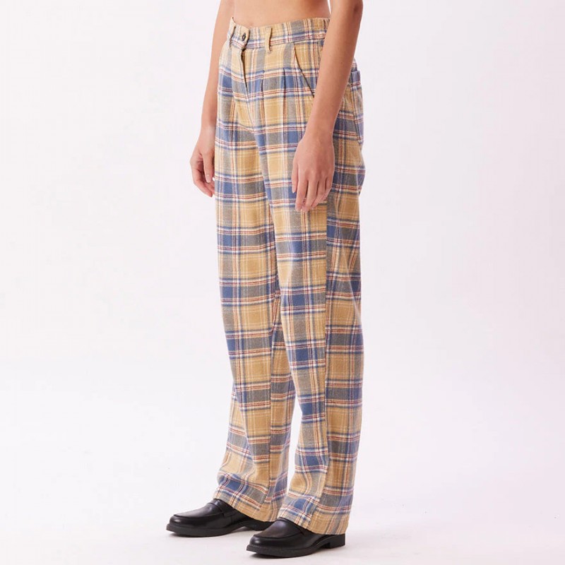 OBEY PIA FLANNEL PANT VINTAGE BLEU