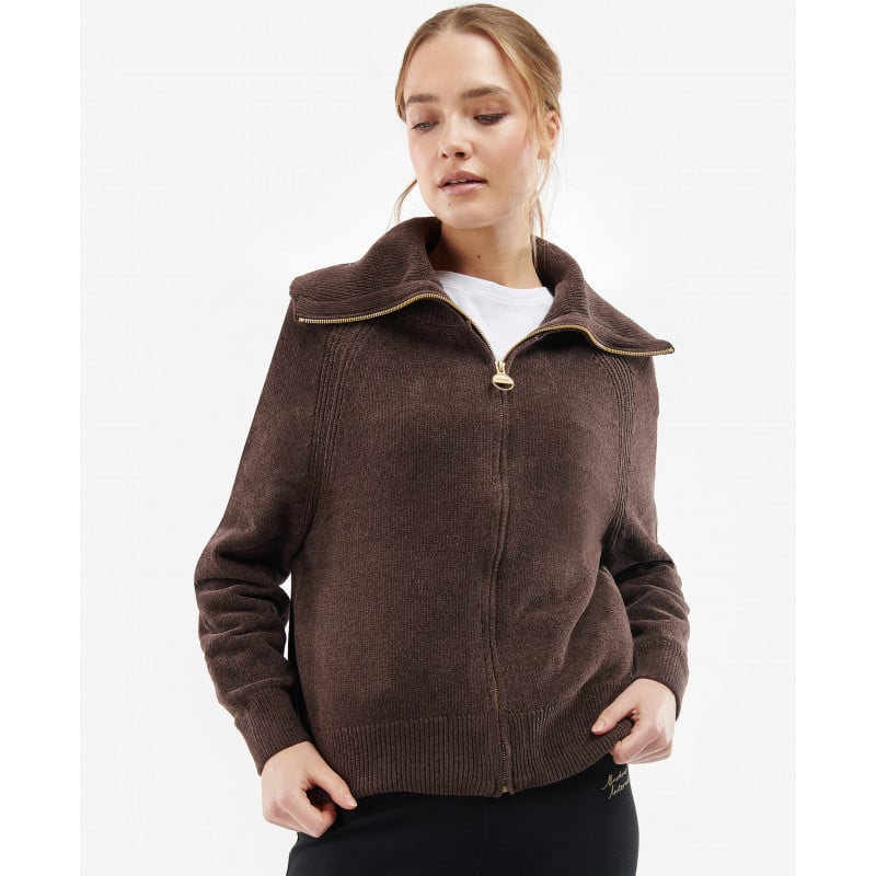 BARBOUR INTL ROMANA KNIT BITTER CHOCOLATE