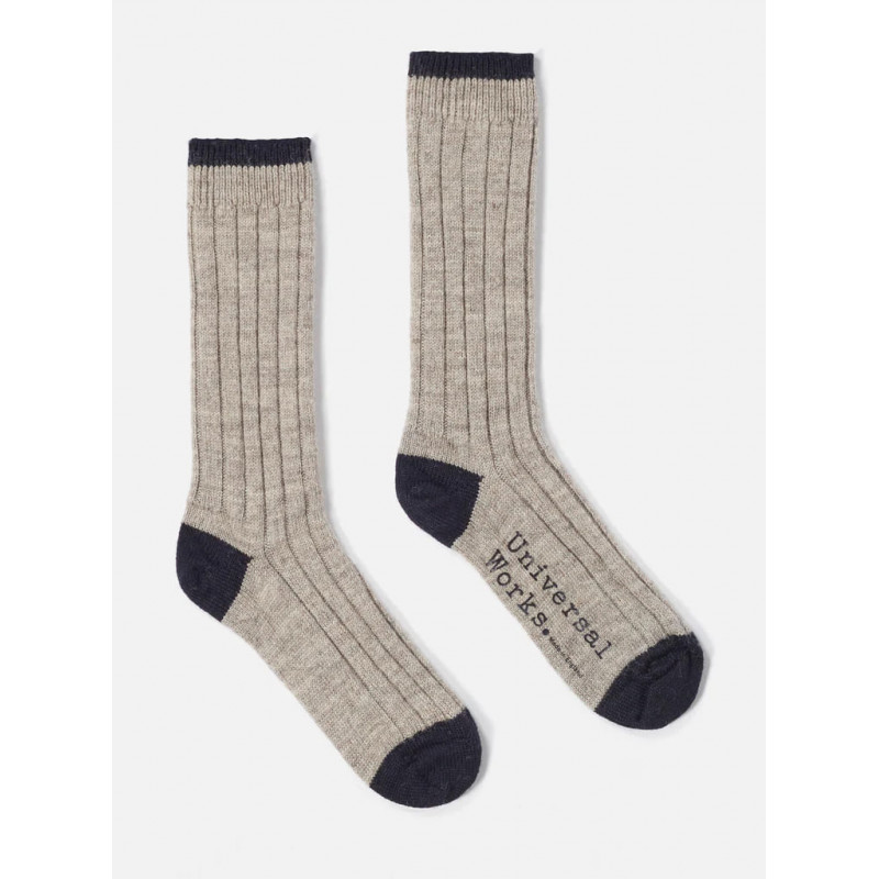 UNIVERSAL WORKS WOOL SOCKS STONE