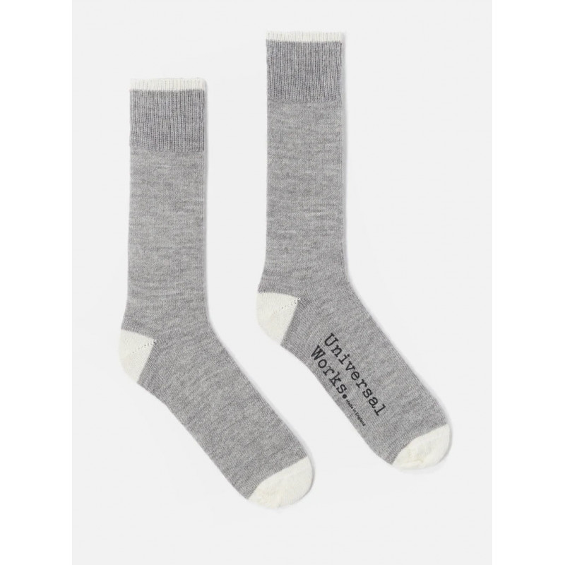 UNIVERSAL WORKS ALPACA SOCKS GREY