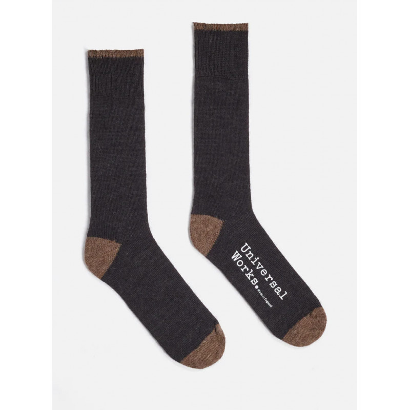 UNIVERSAL WORKS ALPACA SOCKS CHARCOAL