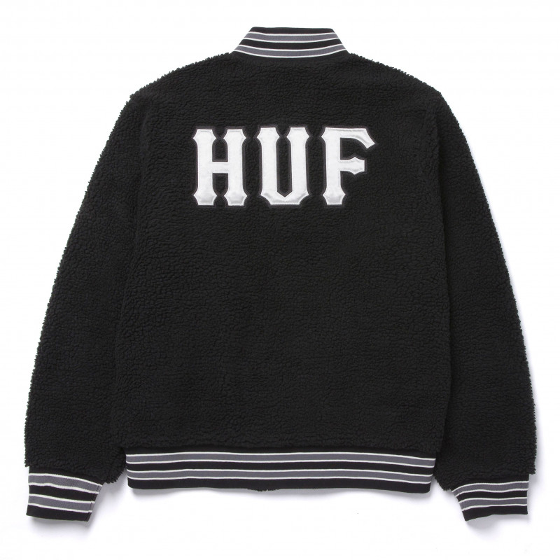 HUF JACKET SHERPA VARSITY BLACK