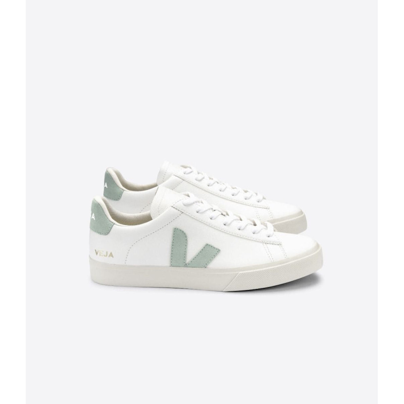 VEJA CAMPO CHROMEFREE LEATHER EXTRA WHITE MATCHA