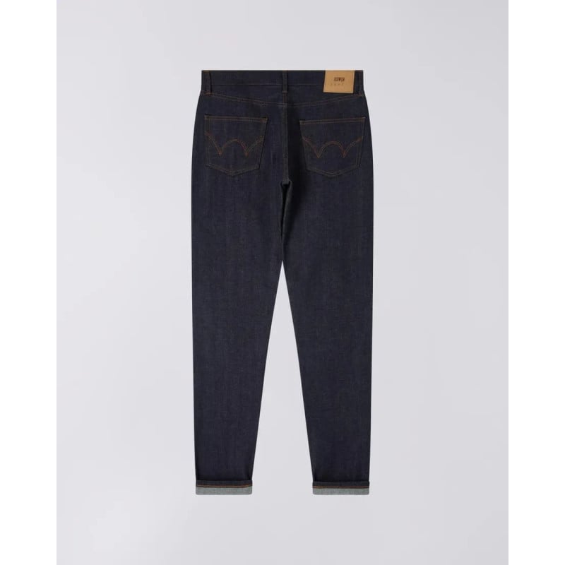 EDWIN SLIM TAPERED KURABO RECYCLE DENIM RED SELVAGE BLUE UNWASHED