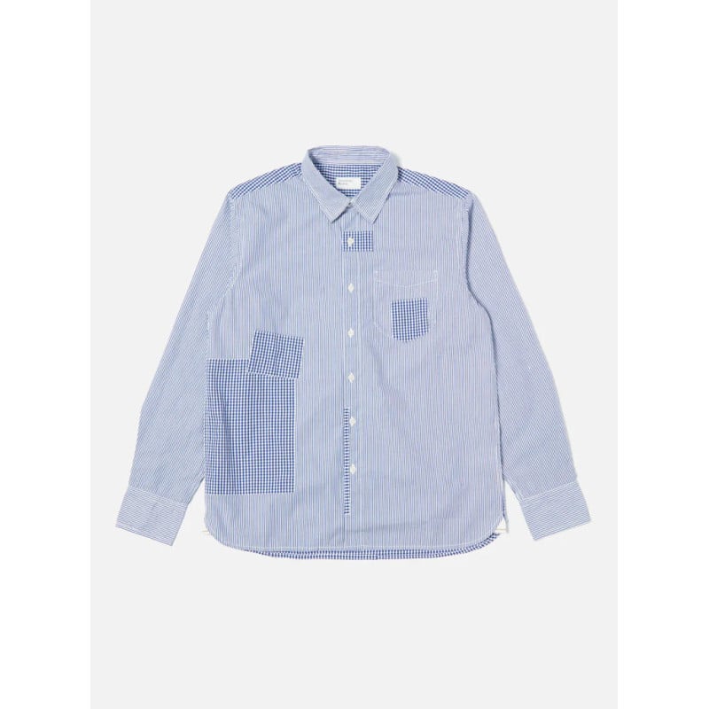 UNIVERSAL WORKS PATCHED SHIRT CLASSIC SHIRTING BLUE