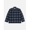 UNIVERSAL WORKS EASY OVER JACKET NAVY CHECK MIX FLANNEL RECYCLED WOOL
