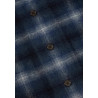 UNIVERSAL WORKS EASY OVER JACKET NAVY CHECK MIX FLANNEL RECYCLED WOOL