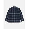 UNIVERSAL WORKS EASY OVER JACKET NAVY CHECK MIX FLANNEL RECYCLED WOOL