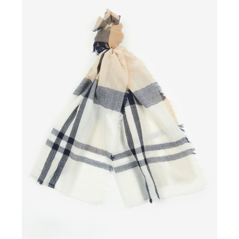 BARBOUR LAWERS TARTAN SCARF HESSIAN NAVY