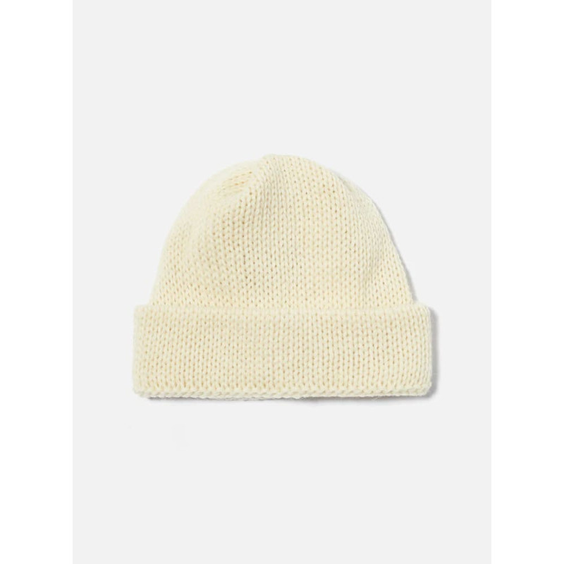 UNIVERSAL WORKS SHORT WATCH CAP BRITISH WOOL ECRU