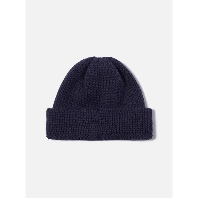 UNIVERSAL WORKS SHORT WATCH CAP BRITISH WOOL NAVY