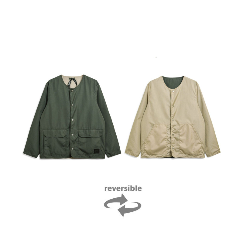 TAION 104 BND MILITARY RVS CREWNECK CARDIGAN OLIVE
