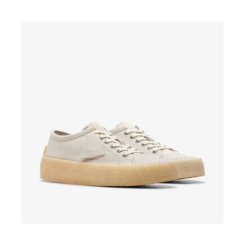 CLARKS CARAVAN LOW WHITE CREAM