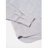 UNIVERSAL WORKS SQUARE POCKET SHIRT BUSY STRIPE COTTON BLUE ORANGE STRIPE