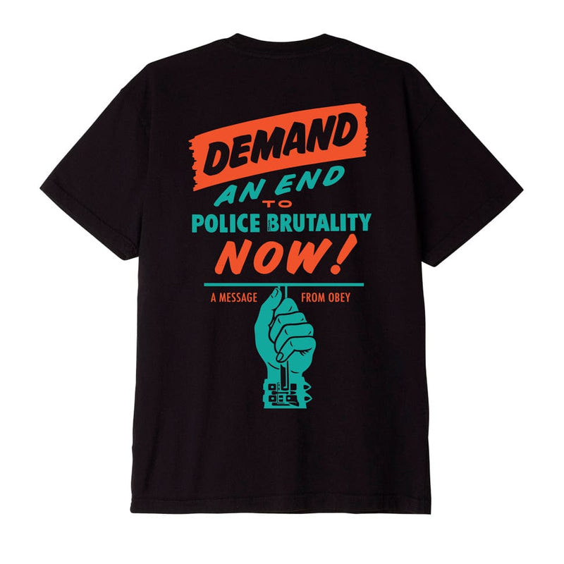 OBEY TEE SS END POLICIE BRUTALITY FADDED BLACK