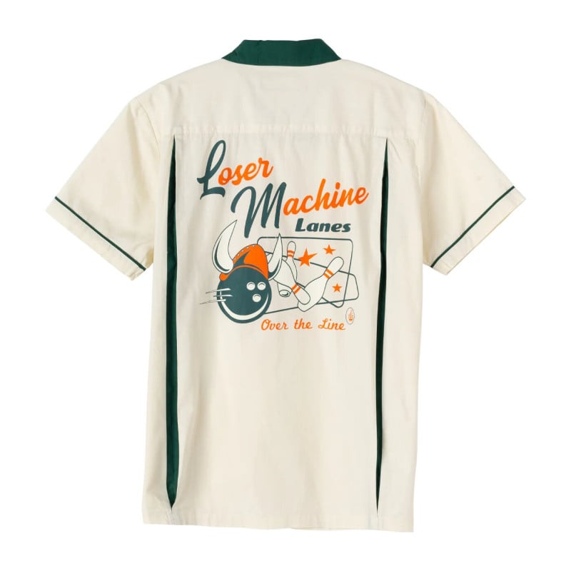 LOSER MACHINE OVER THE LINE SS SHIRT BONE GREEN