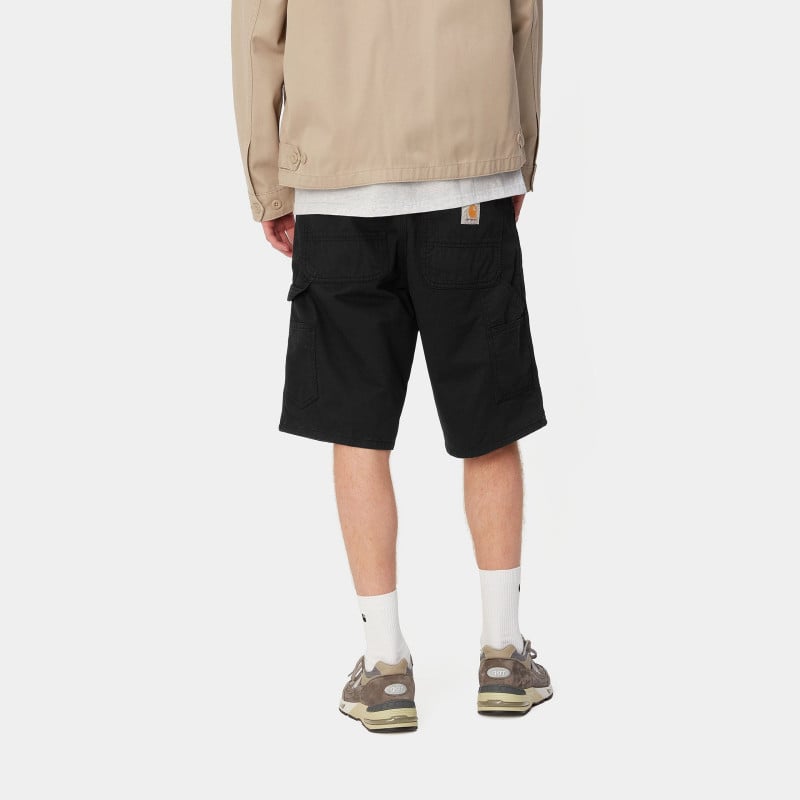 CARHARTT SINGLE KNEE SHORT TWILL BLACK GARMENT DYED