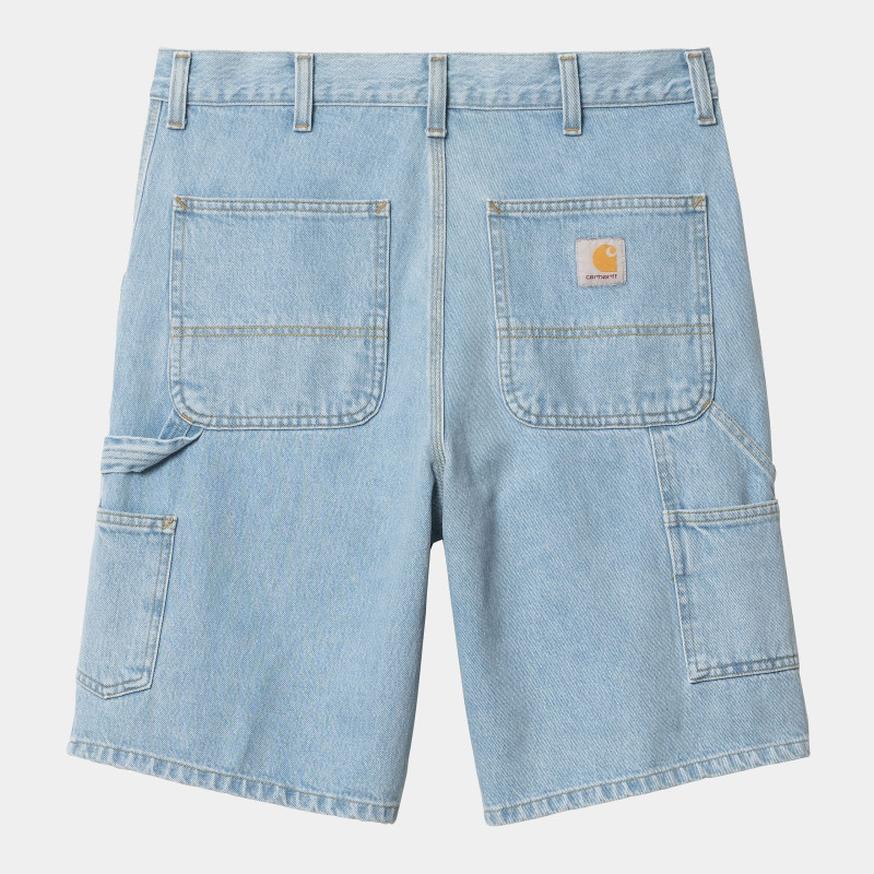 CARHARTT SINGLE KNEE SHORT BLUE HEAVY STONE BLEACHED