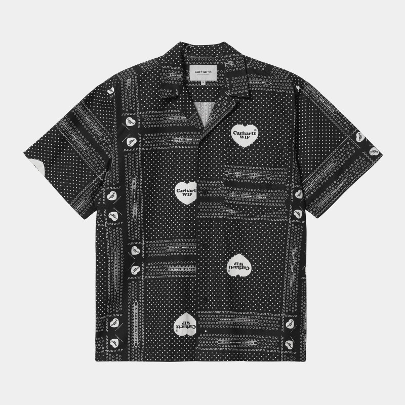 CARHARTT HEART BANDANA SHIRT BLACK