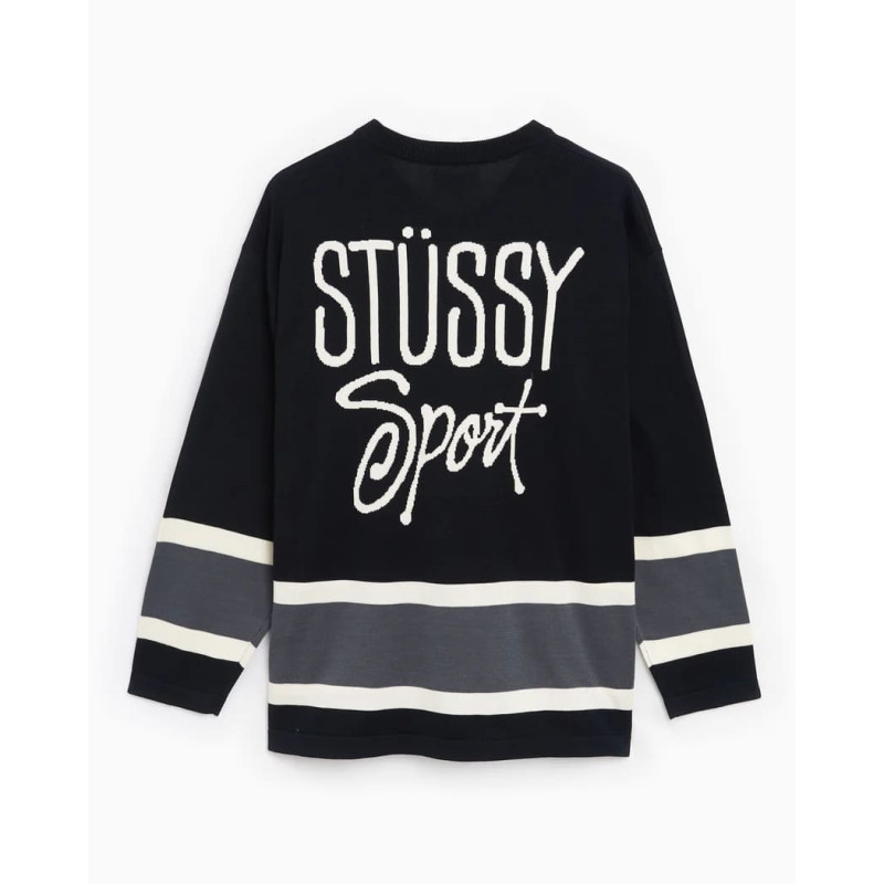 STUSSY HOCKEY SWEATER BLACK