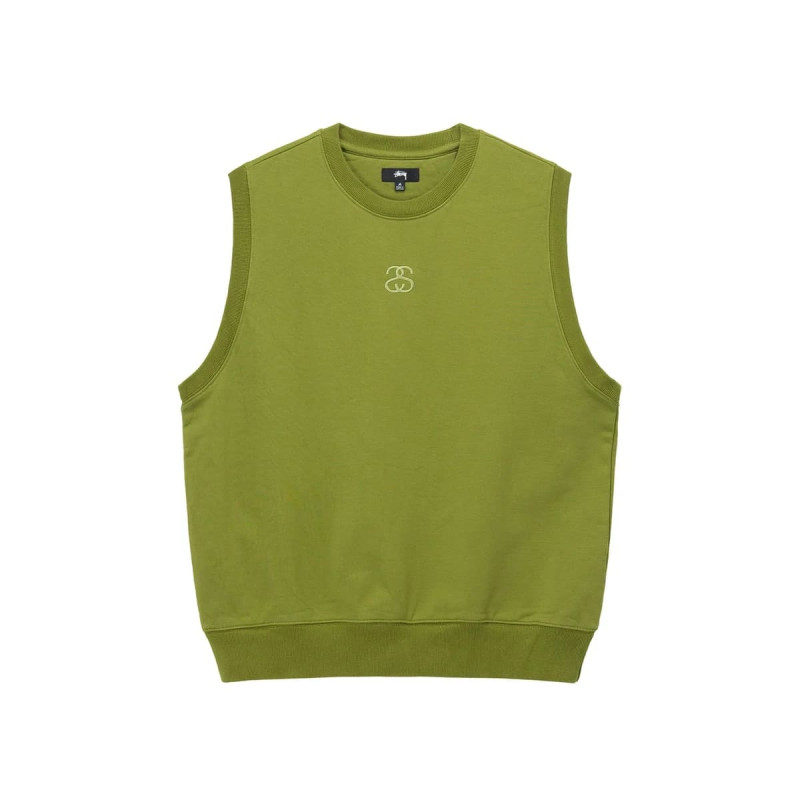 STUSSY SS LINK FLEECE VEST GREEN