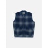 UNIVERSAL WORKS ZIP WAISTCOAT FRESCO FLEECE NAVY GREY
