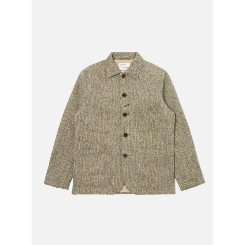 UNIVERSAL WORKS HARRIS TWEED WEAVE BAKER JACKET OLIVE