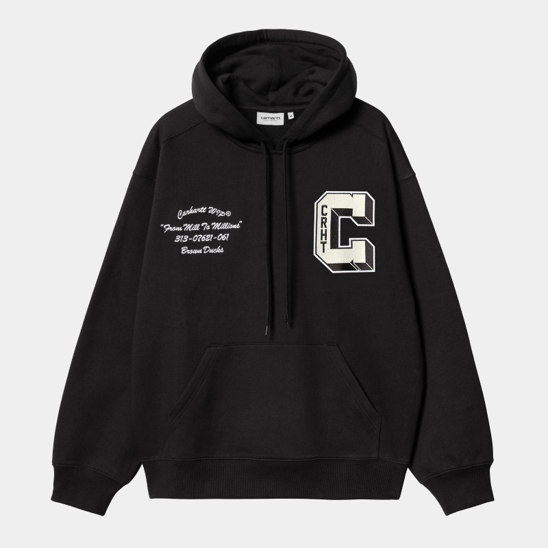 CARHARTT HOODED BROWN DUCK SWEAT BLACK