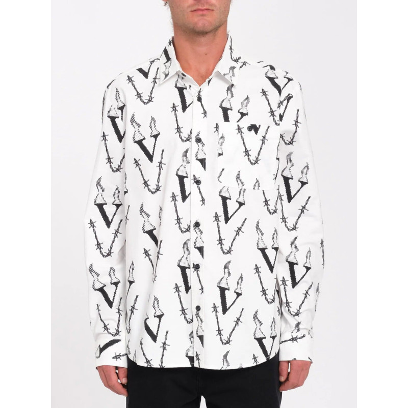 VOLCOM SHIRT LS FERGADELIC WHITE