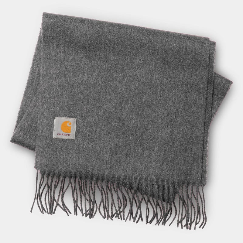 CARHARTT CLAN SCARF WOOL DARK GREY HEATHER