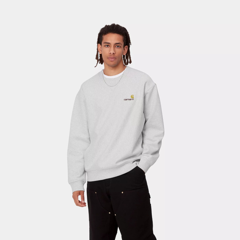CARHARTT AMERICAN SCRIPT SWEAT ASH HEATHER