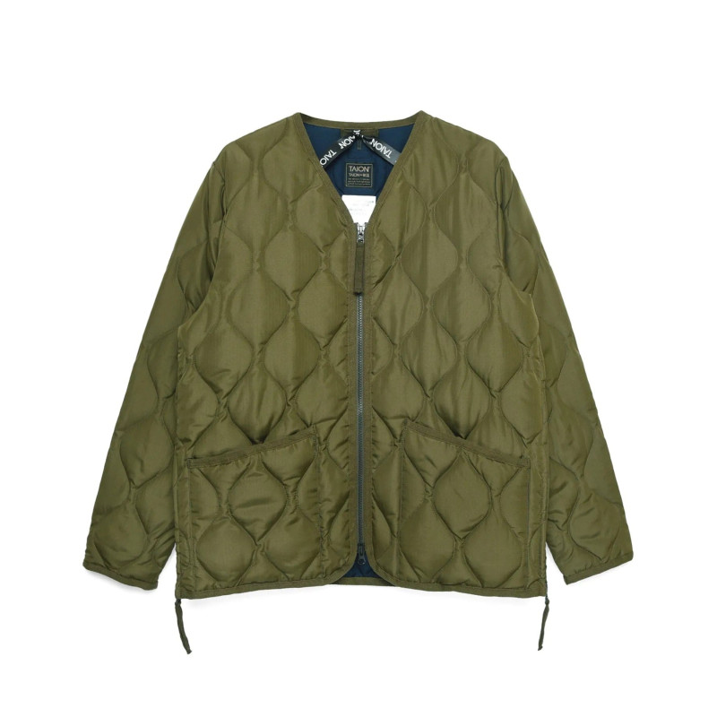 TAION 101ZML V-NECK DARK OLIVE NAVY
