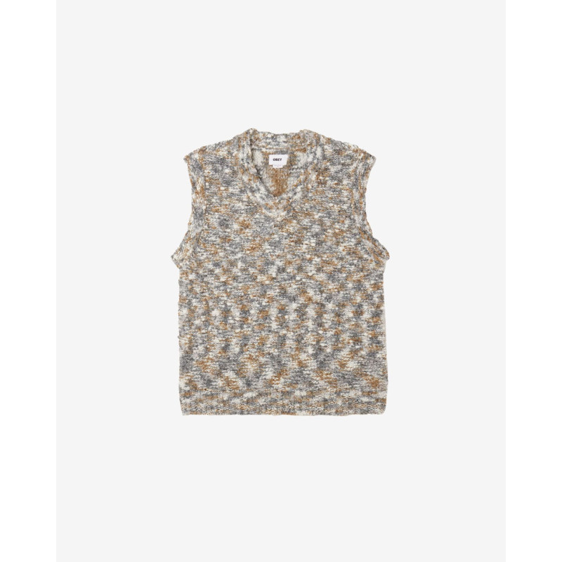 OBEY REUBEN SWEATER VEST GREY MULTI