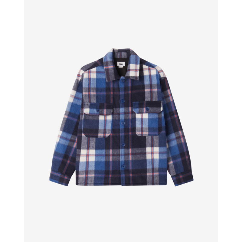 OBEY STANTON SHIRT JACKET ACADEMY NAVY MULTI