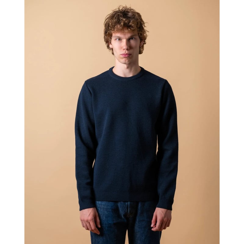 NITTO KNITWEAR YOURI COL ROND MARINE