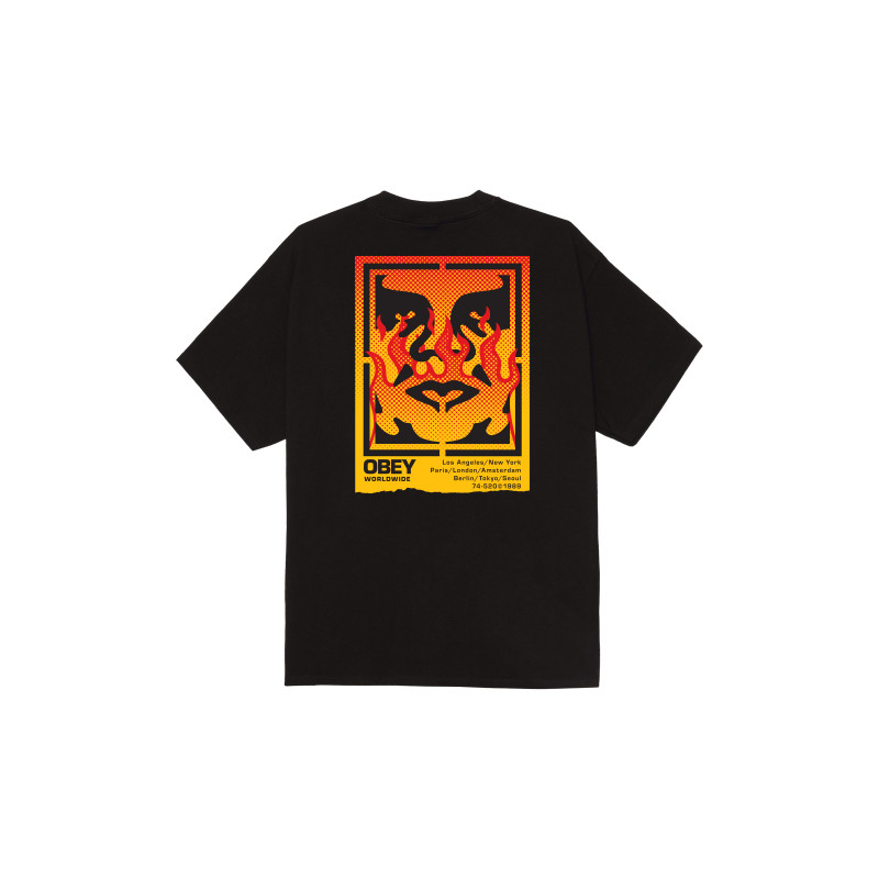 OBEY ICON STENCIL FLAME BLACK