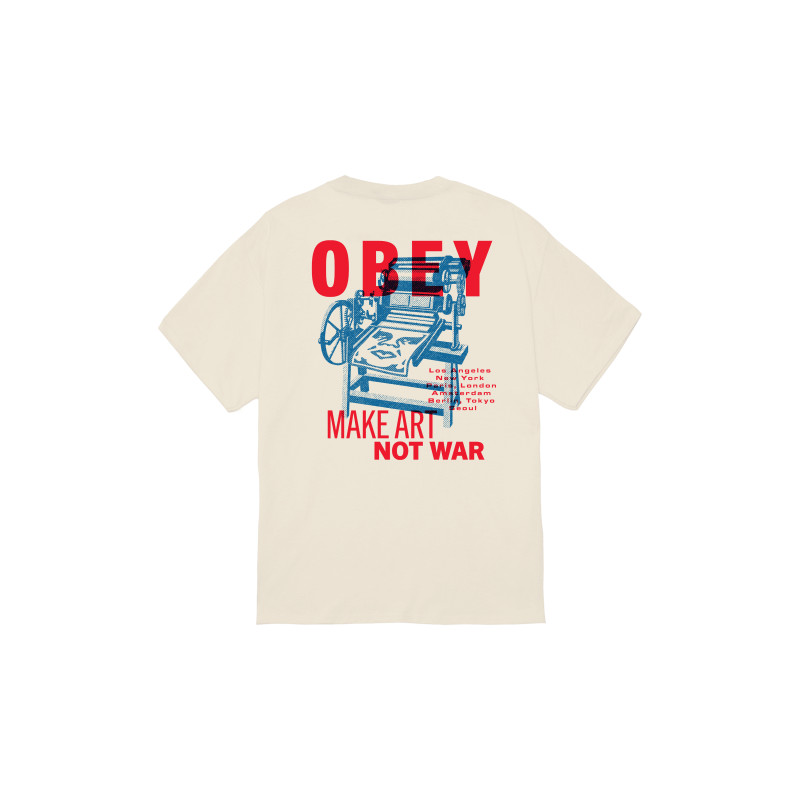 OBEY PRINTING PRESS MAKE ART TEE CREAM