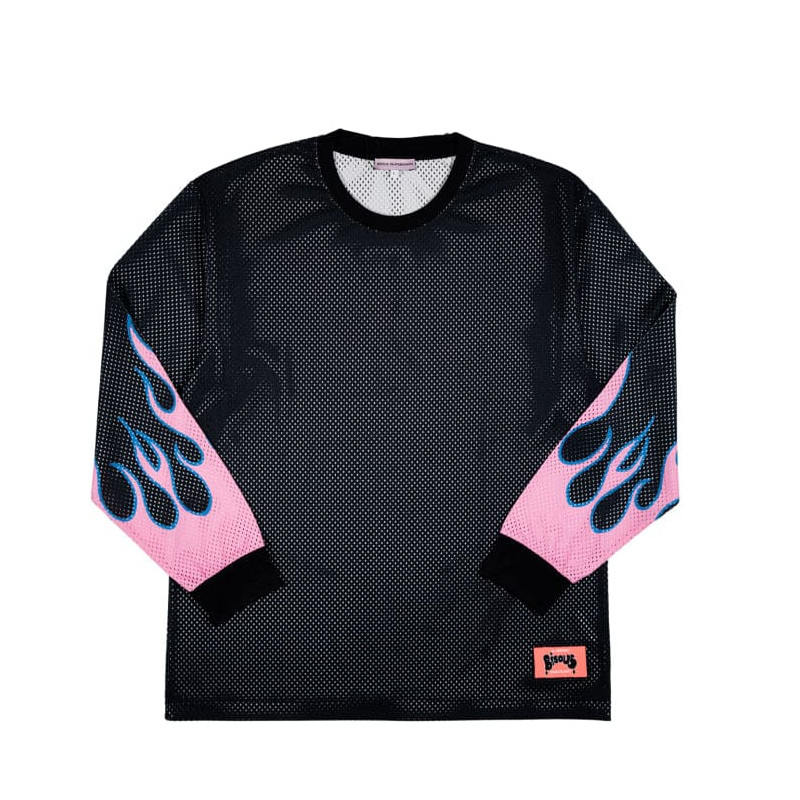 BISOUS SKATEBOARD MOTO FLAME LS BLACK
