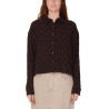 OBEY VIVIAN PLAID SHIRT JAVA BROWN MULTI