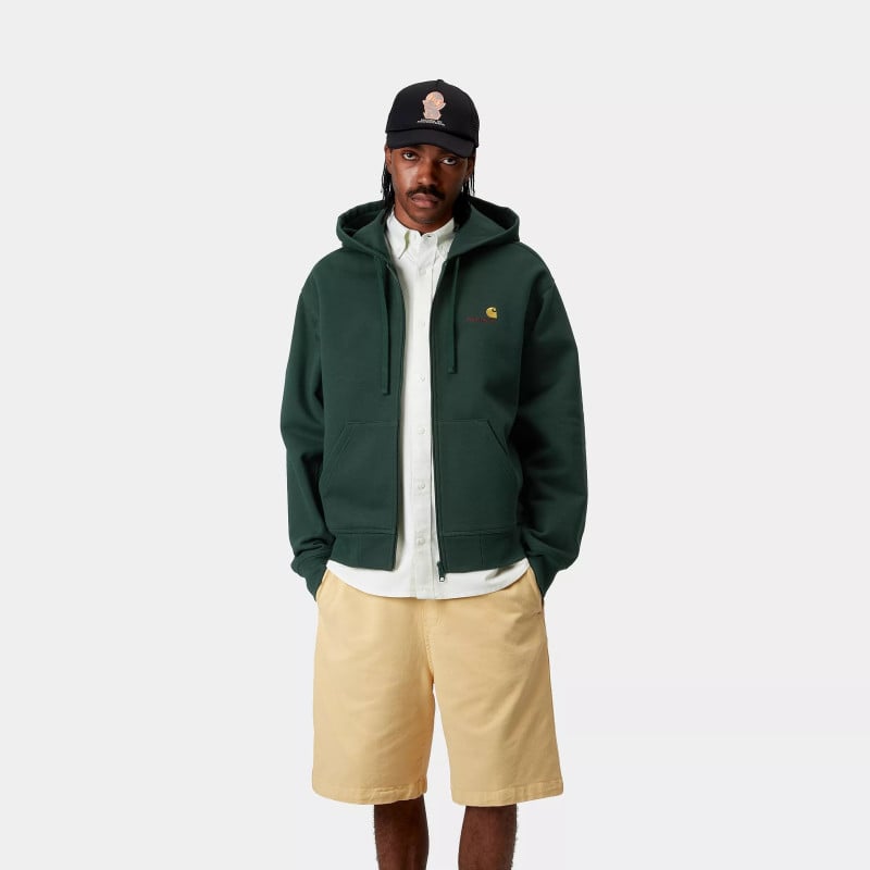 CARHARTT HOODED AMERICAN SCRIPT JACKET CONIFER