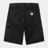 CARHARTT SINGLE KNEE SHORT BLACK STONE WASHED