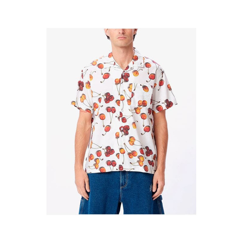 OBEY BOMBED SHIRT WOVEN WHITE