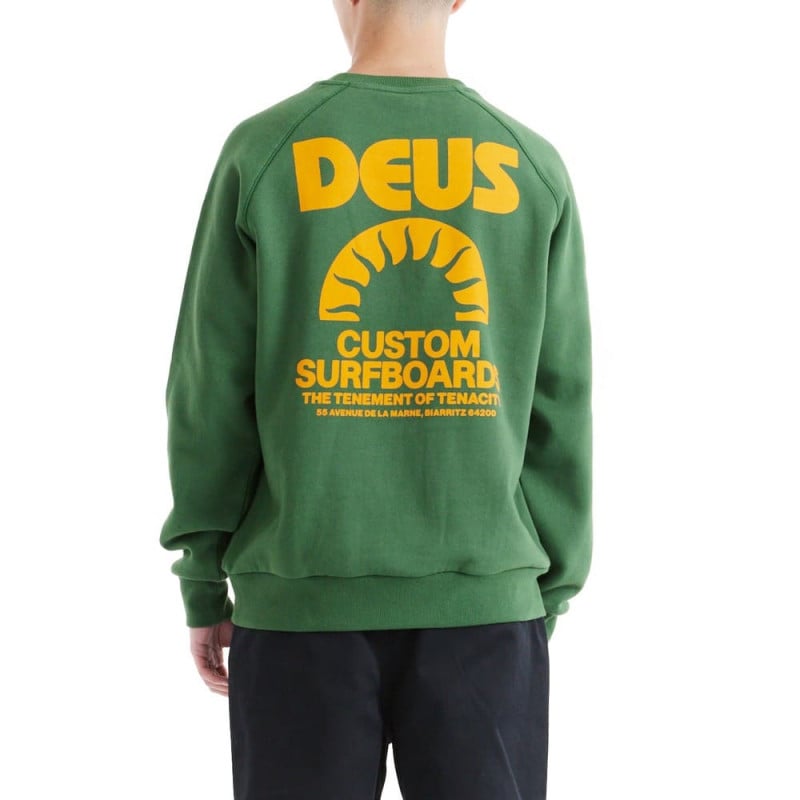 DEUS EX MACHINA MELODIES CREWNECK HILLSIDE GREEN