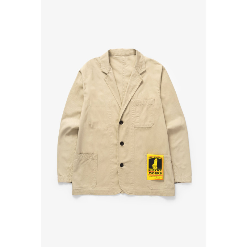 SERVICE WORKS DRILL SERVER SUIT JACKET KHAKI
