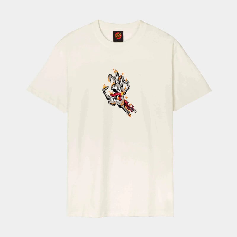 SANTA CRUZ BURNT BONE TEE UNBLEACHED COTTON