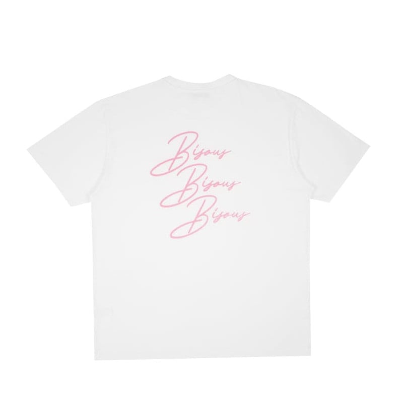 Bisous Skateboards Cigarette Tee White Pink – T-Shirt Skate Homme/Femme 100% Coton
