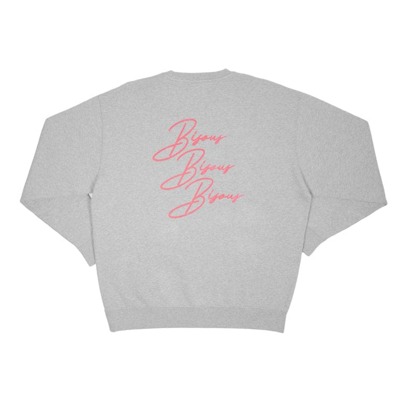 BISOUS SKATEBOARD CIGARETTE CREWNECK GREY PINK