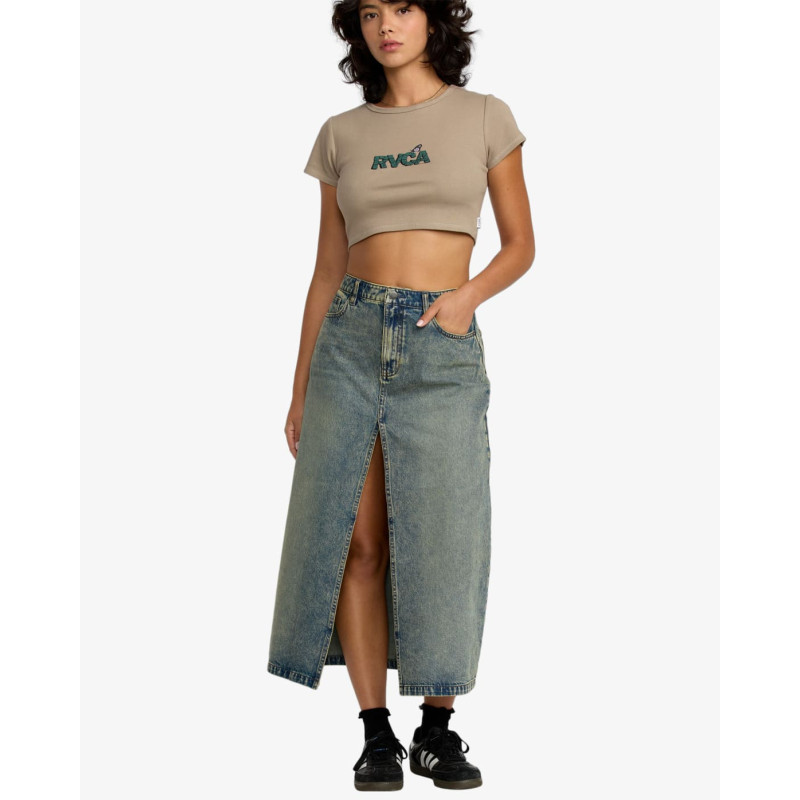 RVCA W'MIDI DENIM SKIRT