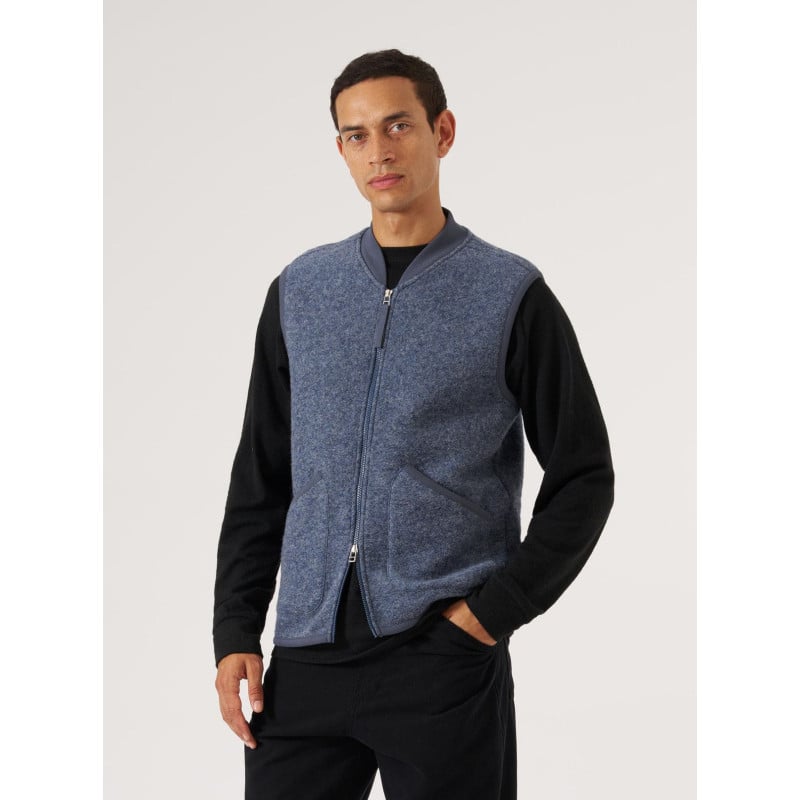 UNIVERSAL WORKS ZIP WAISTCOAT SLATE BLUE